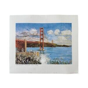 San Francisco Golden Gate Bridge Art Print Clover Editions 2004 VTG Artwork
